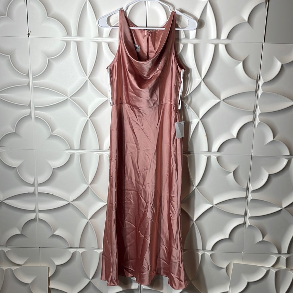 NEW Lovely Cowl-Neck Midi Tank Dress desert rose sz. 8.   Iiii
